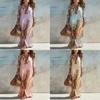 Vintage Chiffon Print Dress With Splicing Design For Casual Travel And Date Nightwear