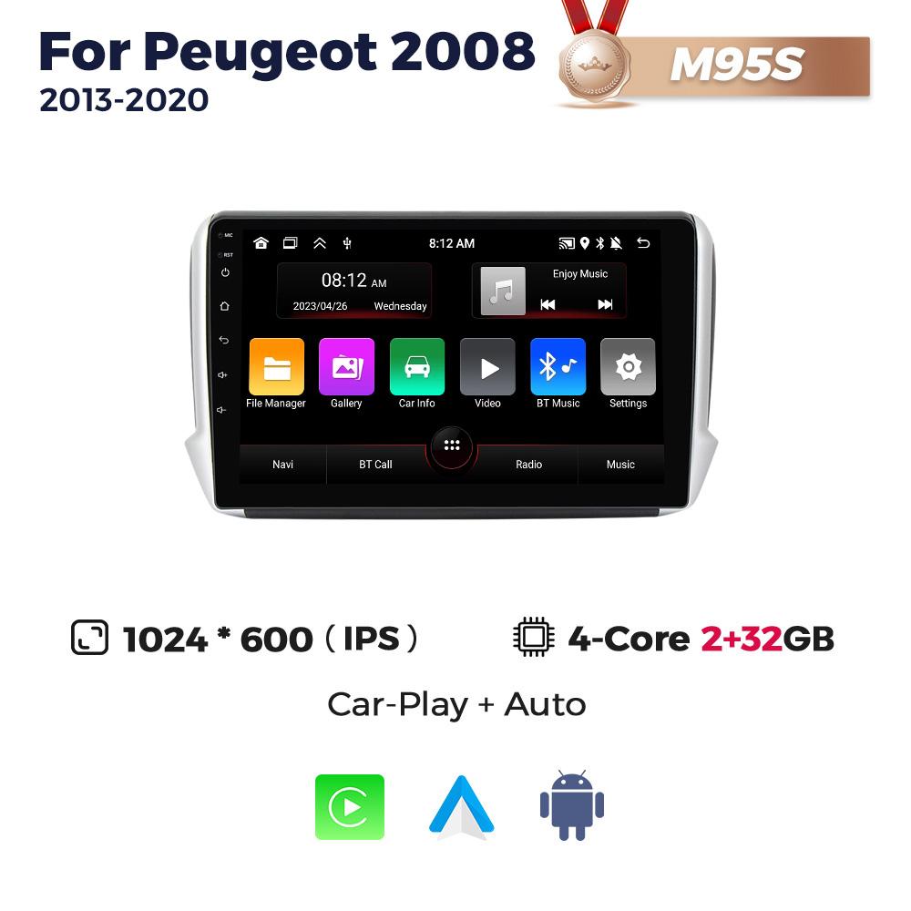 Navifly 8-Core Android Car Radio For Peugeot 2008 208 Series 2012-2018 Multimedia Player GPS Navigation Carplay Stereo Autoraido