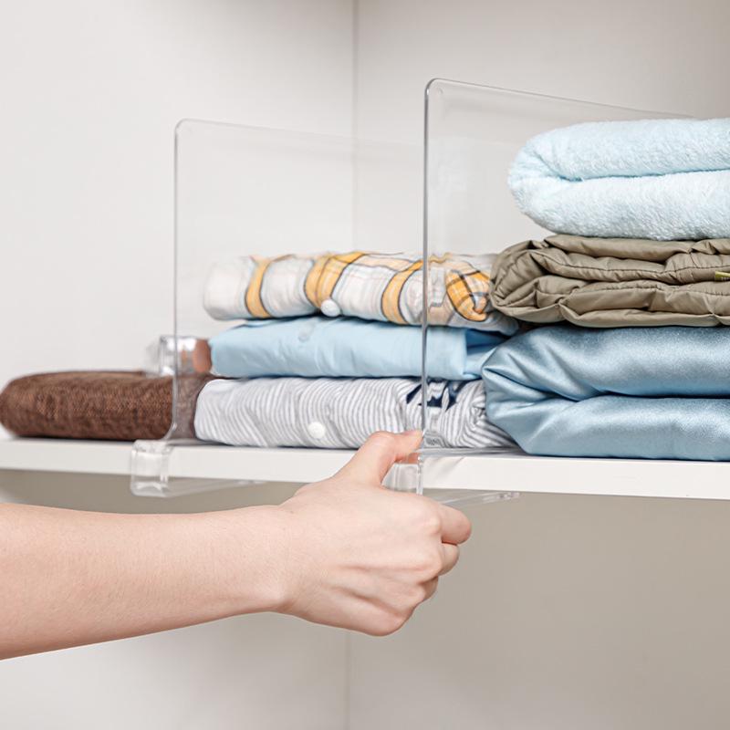 Transparent Acrylic Clothing Divider Shelf - Garment Storage Partition