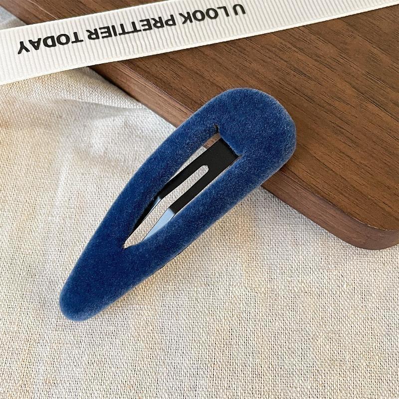 Korean Flocking Water Drop Hair Clips Simple Solid Color Bangs Side Hair Pin Cute Mini BB Clip Women Autumn Winter Hair Accessories