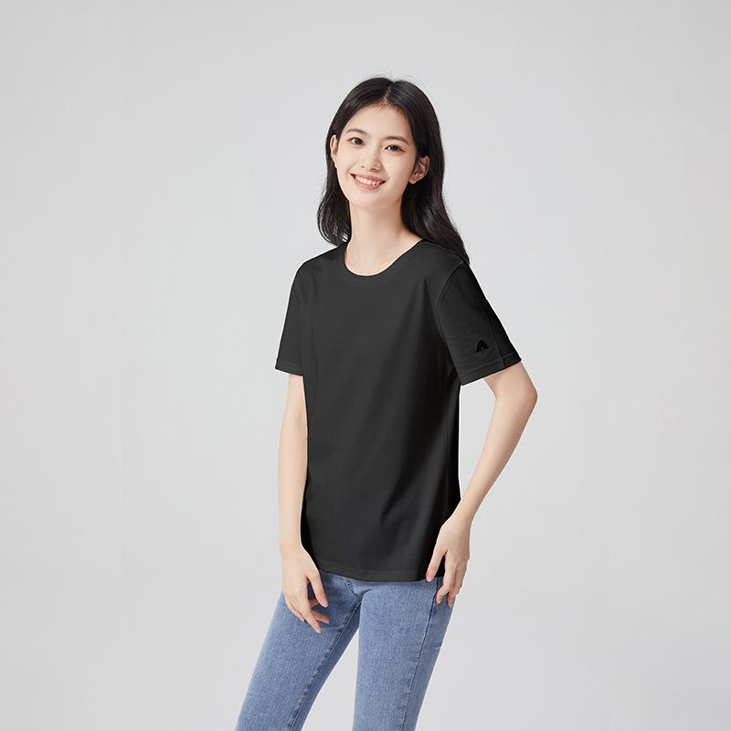 

Women s Spring/Summer Loose Tencel Silk Round Neck Short Sleeve T-Shirt Medium