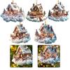 Acrylic Cloud Snow House Pendant Whimsical Ornament Cloud Snow House 8cm Acrylic Pendant Holiday Decor Whimsical Design