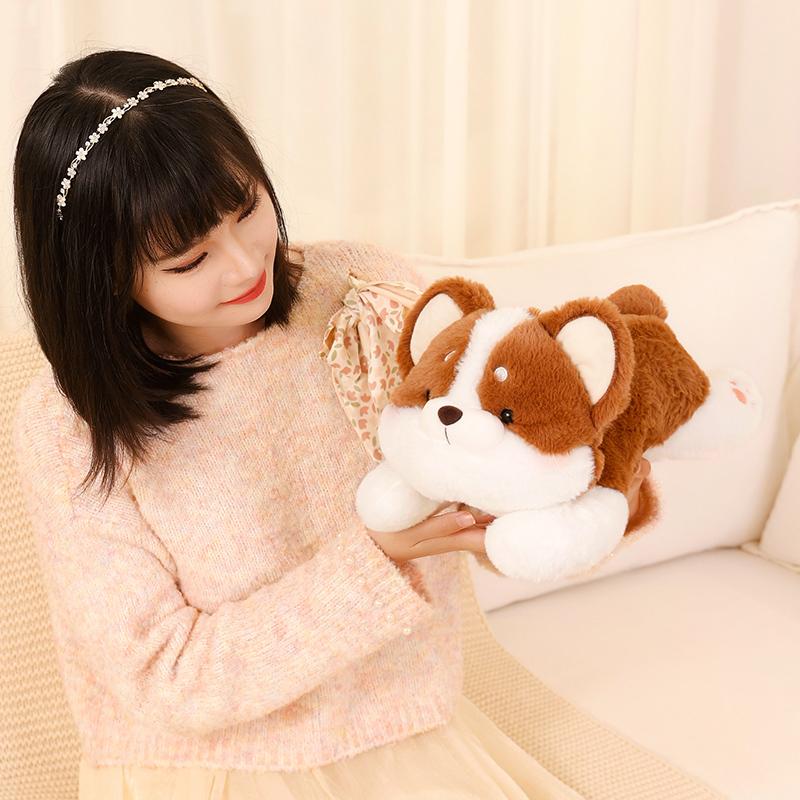 Corgi Dog Plush Toy Cute Cartoon Stuffed Animal Soft Doll Cushion Boys Girls Anti Stress Cushion Pillow Toys for Children
