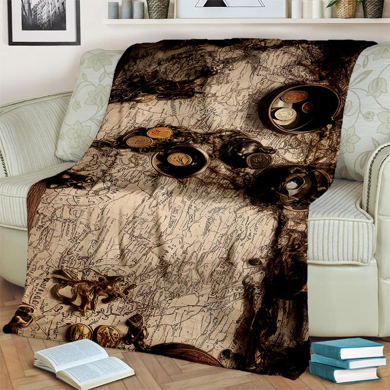 29 Style New Retro Marine Nautical Chart Compass Blanket,Soft Throw Blanket for Home Bedroom Bed Sofa Travel Office Cover Kids