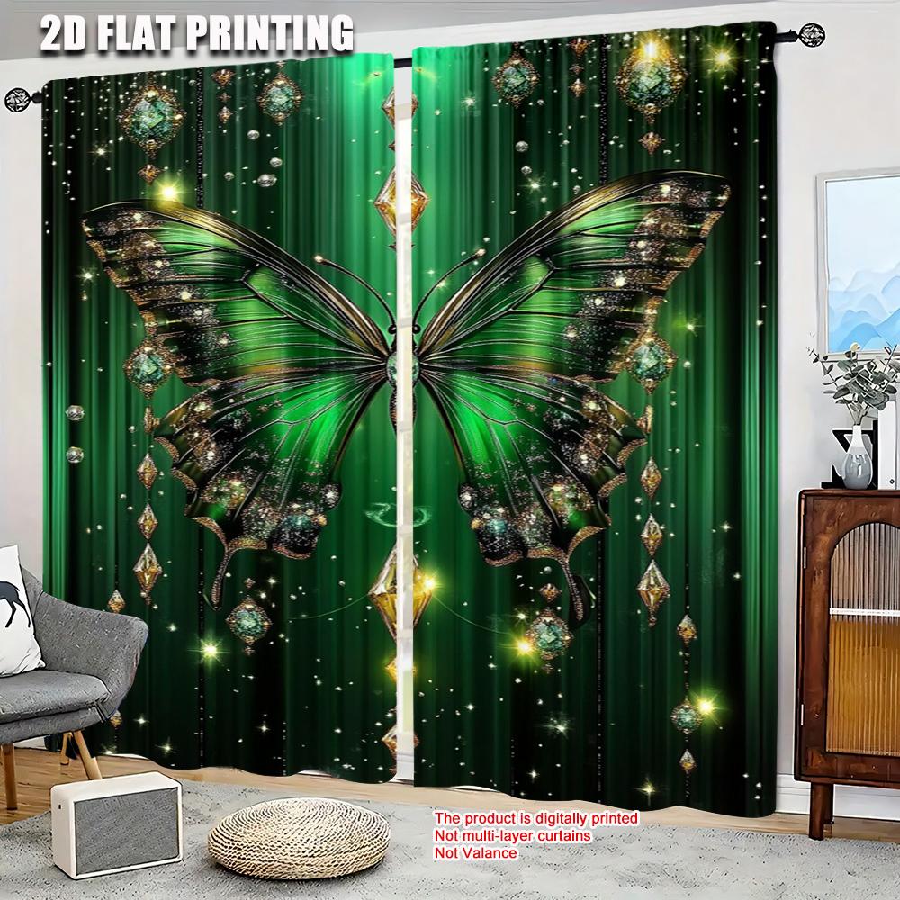 Party Window Curtains Butterfly Polyester Without Electricity Spring Holiday Decor Perfect Made Of Machine Washable