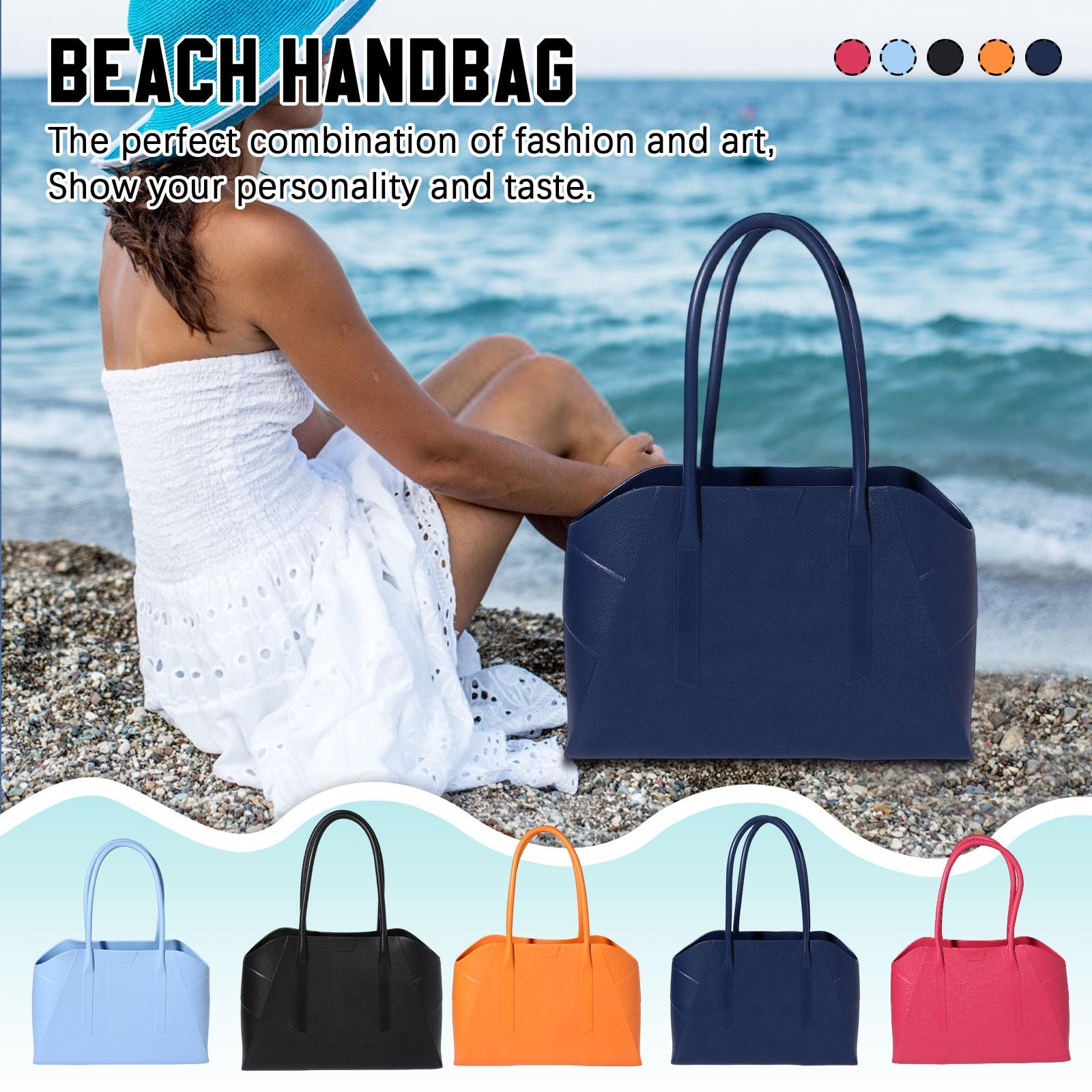 

Водонепроникна зносостійка пляжна сумка з дірками для подорожей на природі з наклейками One Size Темно-синій