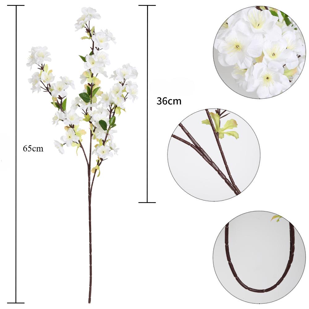 4 Pcs Cherry Blossom Branches Artificial Cherry Blossom Long Stem Artificial Flowers for Tall Vase Silk Cherry Blossom Tree Stems Spring Home Decor