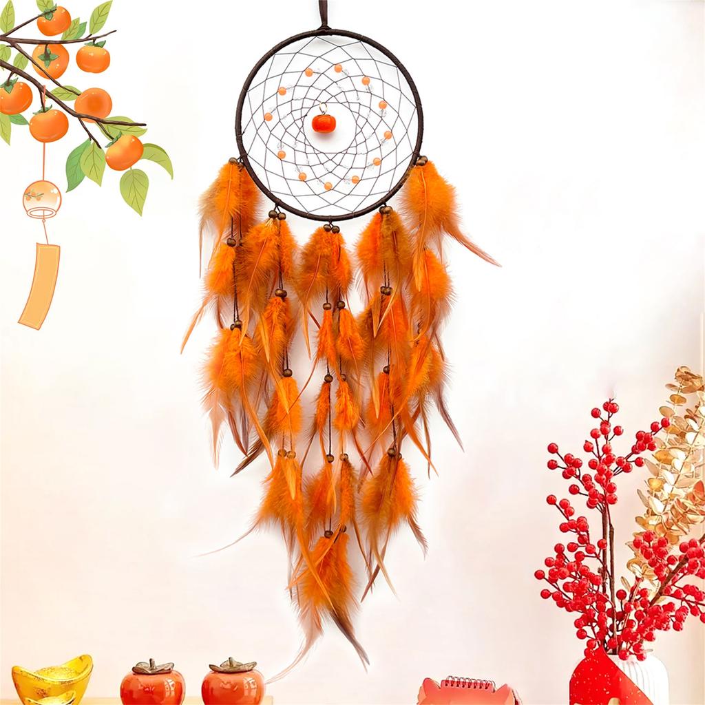 Handmade Dream Catcher with Feathers Beads and Shells - Boho Wall Hanging Decor for Bedroom Nursery or Party Ornament