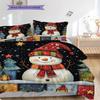 snowman Pattern Bedding Quilt Set Quilt Cover Pillowcase Home Decoration Birthday Gift (1 * duvet cover + 2 * pillowcase, without core)