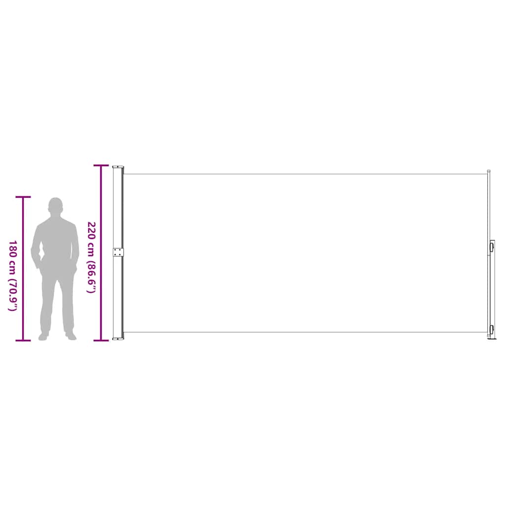 Side Awning Extendable 220x500 Cm Grey