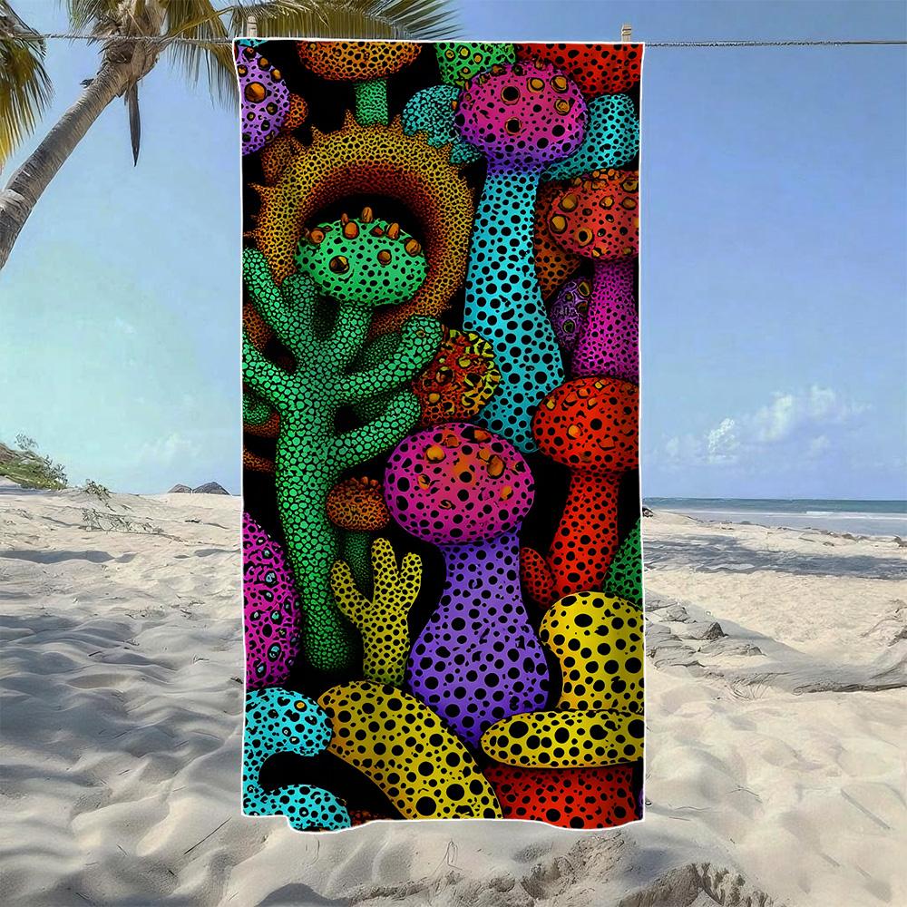 

Snake Skin & Colorful Coral & Mushroom Beach Towel, Soft Durable Quick-Drying, Ideal For Summer Beach, Swimming & Camping W40*H60(CM)