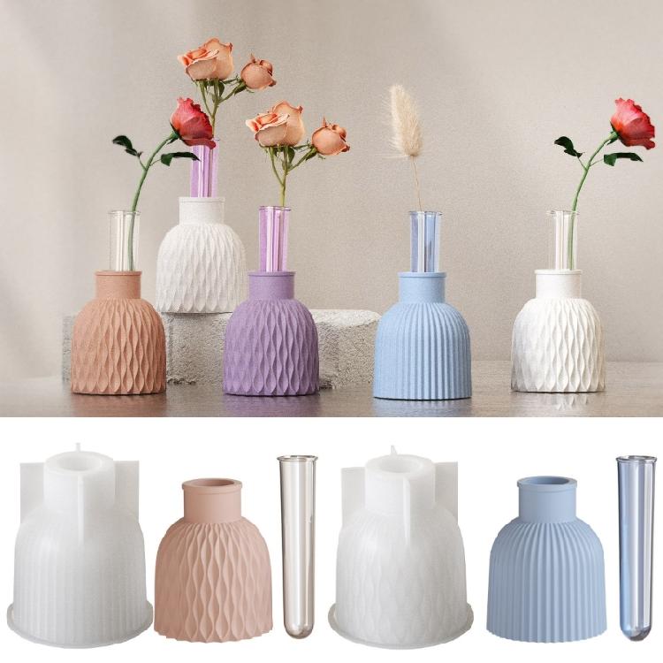 Artistic Ripple Vase Moulds Home Decoration Craft Silicone Mold Hydroponic Plant Vase Molds Hydroponics Test Tube