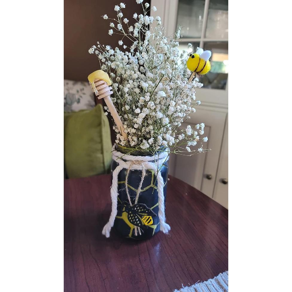 6 Inch Wooden Honey Mixing Stirrer Dipper Stick 40pcs Collecting Dispensing Drizzling Honey Spoon Dipper Jam Portable Wedding Party Gift (40, 6Inch)