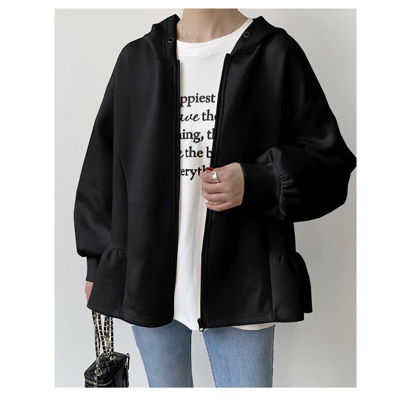 

Зимняя куртка больших размеров для женщин, пальто, однотонное черное, повседневное, базовое, на молнии, свободное, из хлопка, плотное One Size чёрный