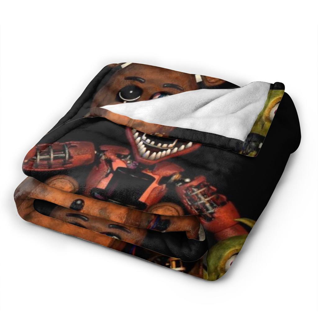 Super Soft FNAF At Freddys Throw Blanket Premium Fleece Flannel Lightweight Bed Blanket Cozy Plush Blankets All Season Use