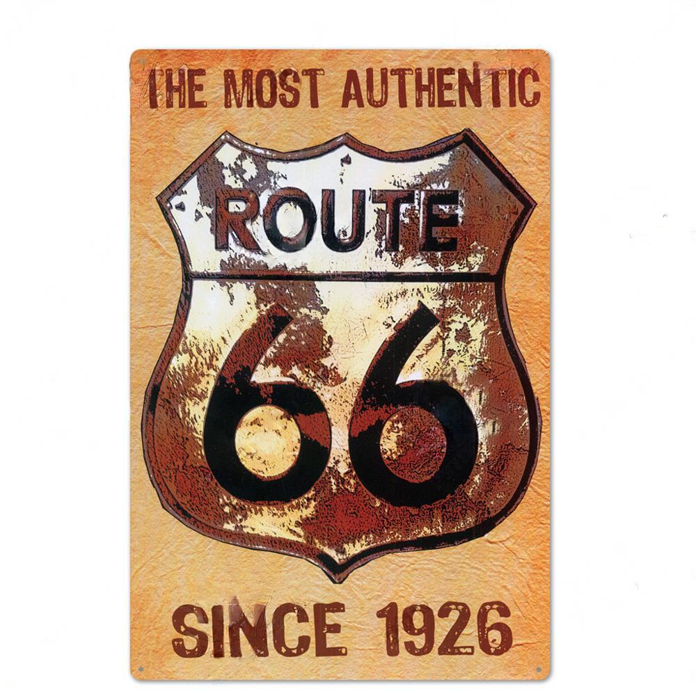Vintage Metal Tin Signs Route 66 Posters Decor Metal Sign Plaque Vintage Retro Garage Wall Decor Fo Bar Club