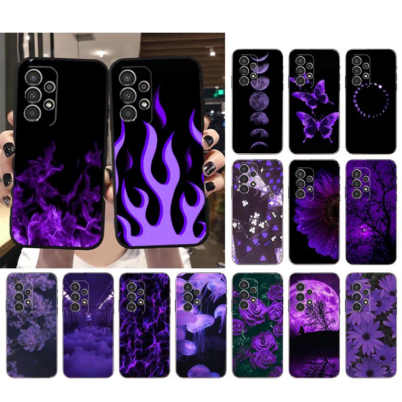 Phone Case for Samsung Galaxy A35 A55 A54 A15 A25 A05s A05 A22 A24 A52 A33 A34 M34 M14 M54 M23 Purple Aesthetic Case Funda