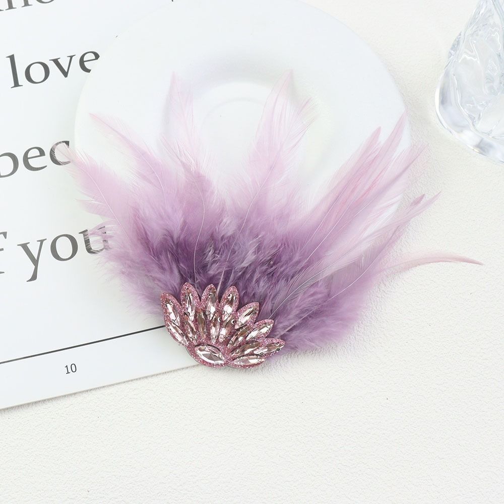 Gothic Style Rhinestone Feather Brooch Handmade Shoulder Strap Boutonnieres Flowers Dance Costume