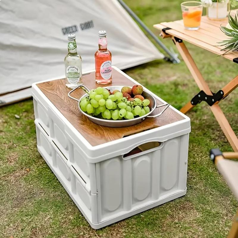 1 Outdoor Camping Storage Box With Handle, 15L Foldable Storage Box, Portable Camping And Picnic Storage Box, Car Luggage