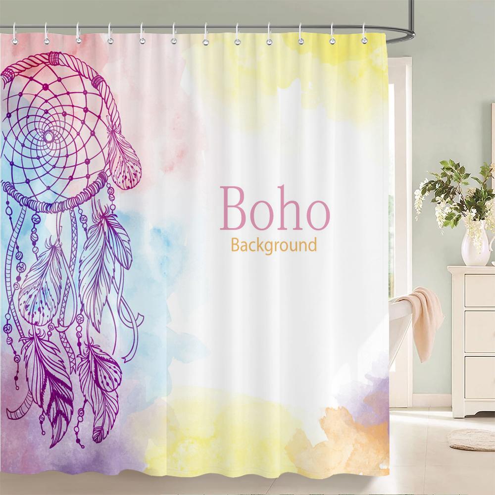Indian Bohemia 3D Shower Curtains Fabric Print Boho Waterproof Bathroom Curtain With Hooks Decor 180*200Cm Bathtub Screen