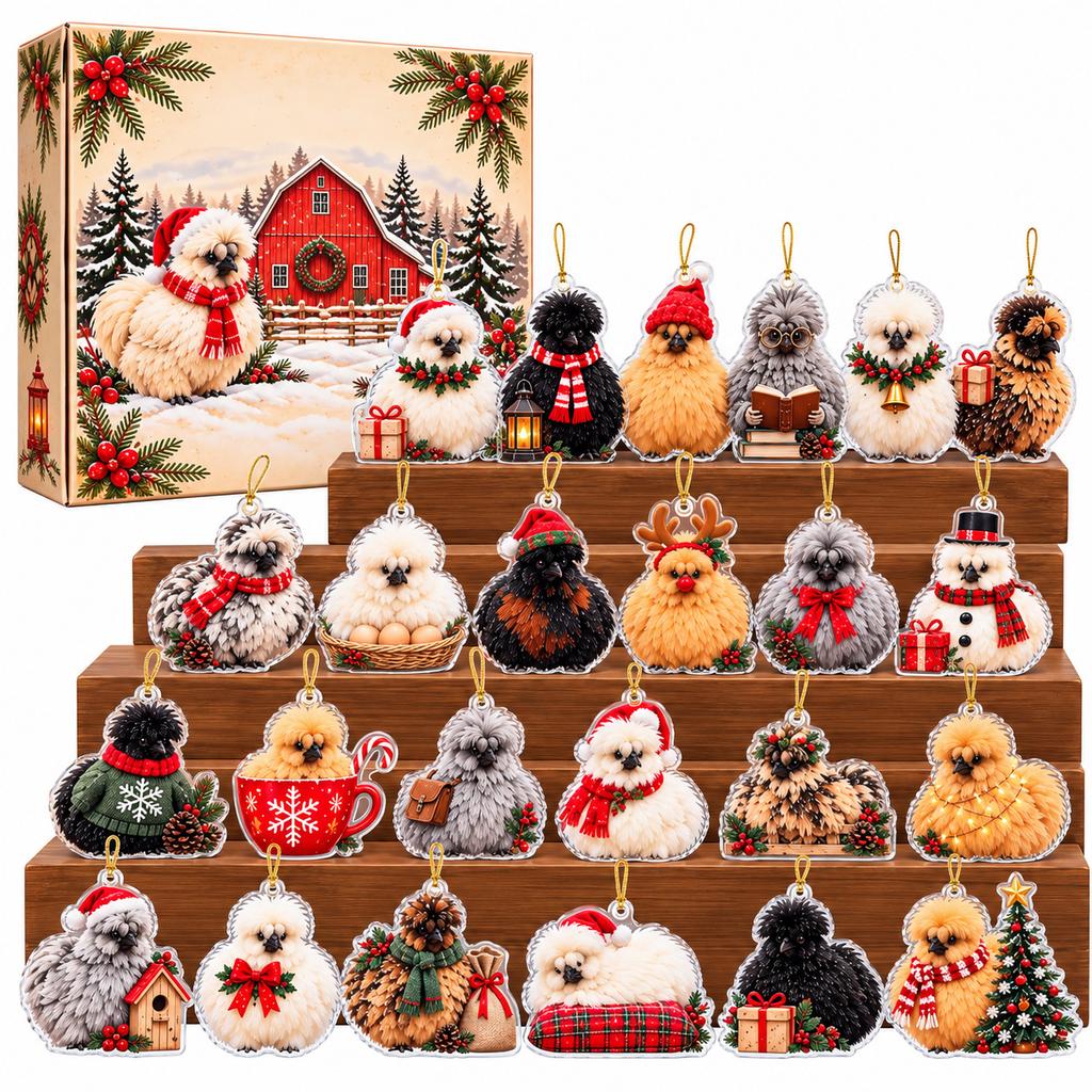 Christmas Advent Calendar with Acrylic Charm Pendants for Giving
