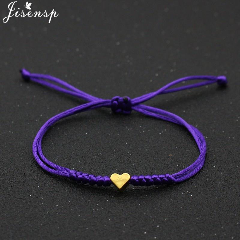 Multicolor Rope Lucky Heart Bracelets Women Men Charm Woven Handmade Bangles Braided Adjustable Buddhism Jewelry Pulseras
