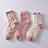 6 Pairs Flower Bubble Cable Crew Socks, Lightweight & Comfy Mid-tube Socks, Women's Stockings & Hosiery