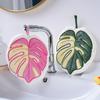 New Monstera Hand Towel Cute Thickened Coral Velvet Kitchen and Bathroom Can Be Hung To Absorb Water and Quickly Dry Hand Towel