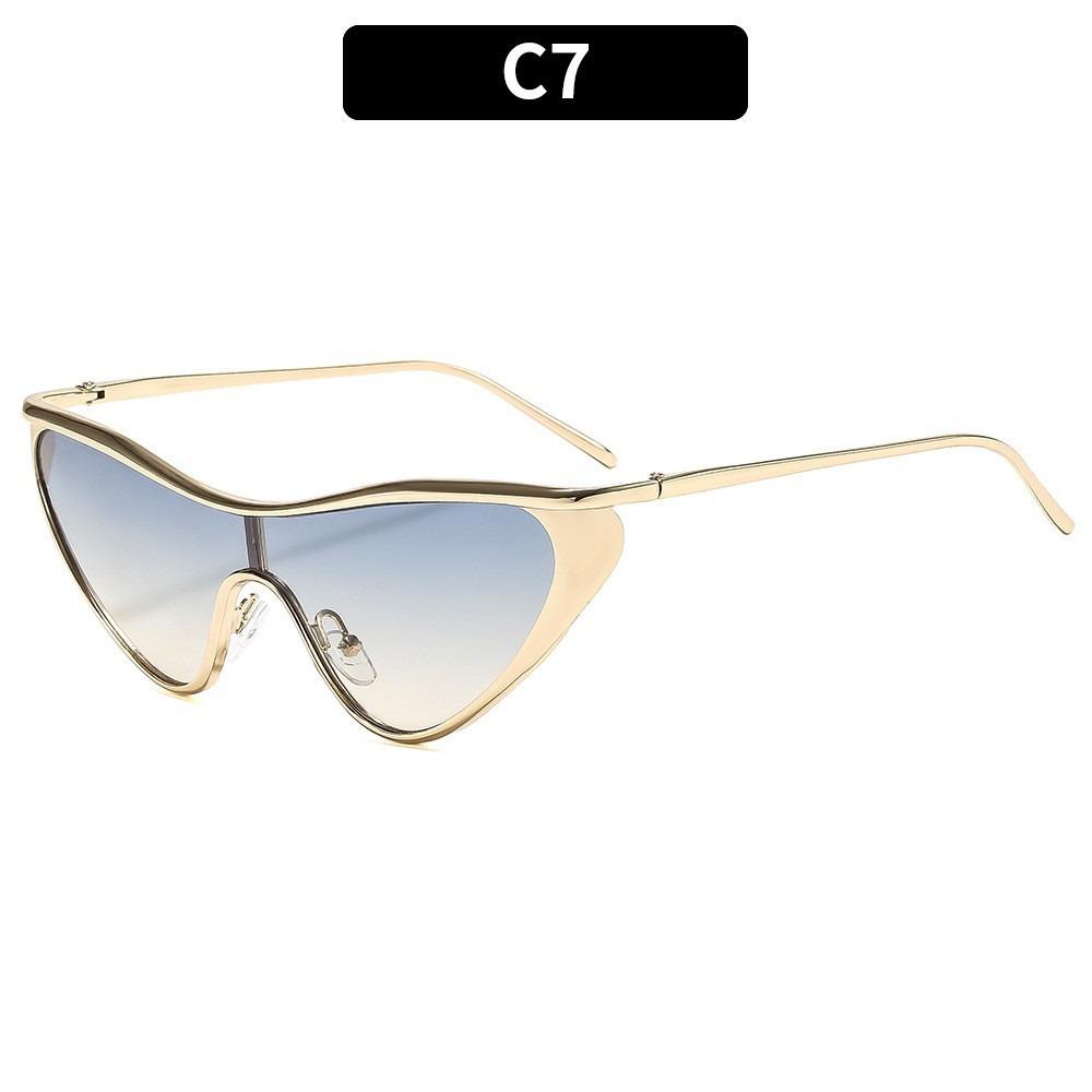 

Vintage Cat Eye Sunglasses Women 2025 Luxury Brand Y2K Punk One-Piece Sun Glasses Trendy Shield Eyewear For Ladies UV400 Shades