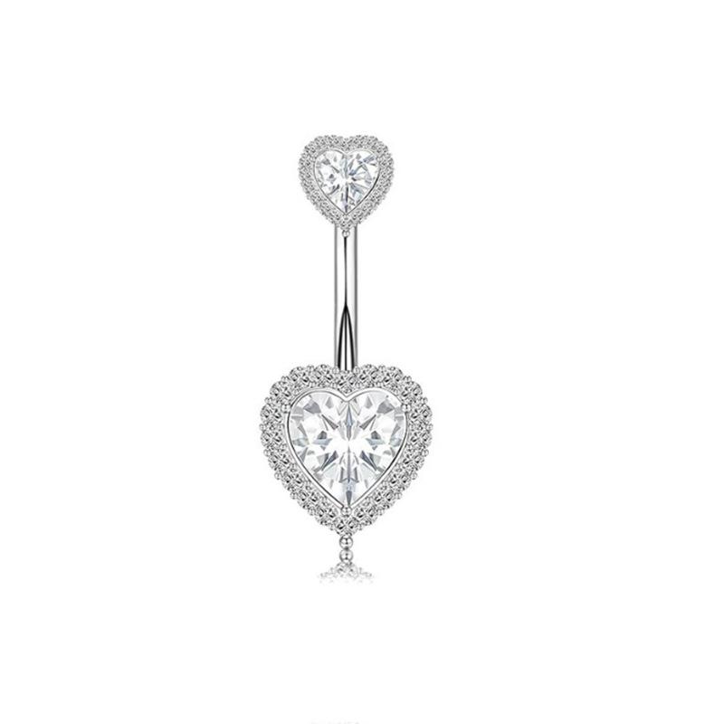 Simple Heart Navel Ring For Women Girls  Belly Button Rings Sexy Body Piercing Jewelry Exquisite Navel Ring Gifts