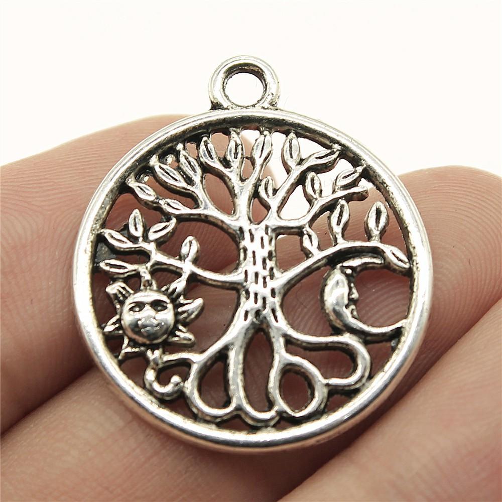 20pcs Charms Zodiac Sun Moon Tibetan Bronze Silver Color Pendants Antique Jewelry Making DIY Handmade Craft