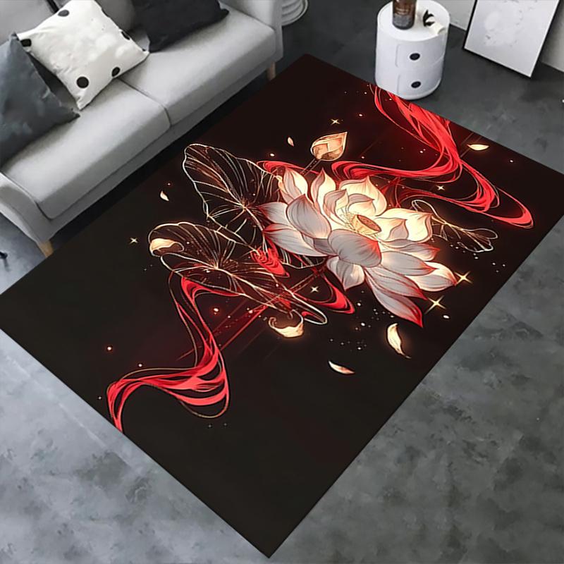 Lotus Chair Mat Office Carpet Oversized Rug for Home Decor, Sofa Carpet, Office Flooring, Gift Idea Suitable for Bedroom, Living Room
