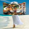 1PC Custom Name Christmas Elf Snowman Beach Towel Highly Absorbent And Sand-Resistant Towel for Swimming, Pool, Yoga, And Travel Lightweight