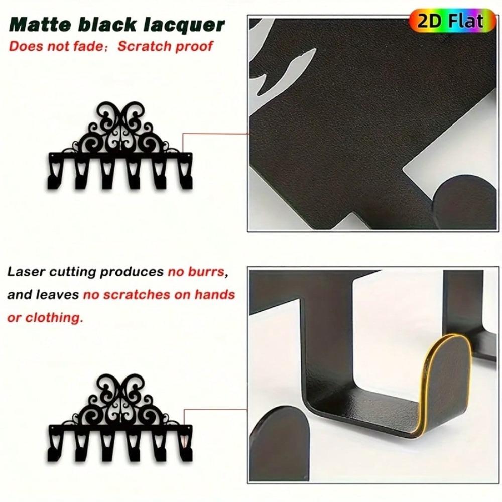 Vintage Minimalist Metal Key Holder with 6 Hooks Wall Decor Durable Iron Storage Rack for Living Room Bedroom Entryway Christmas Halloween Gift