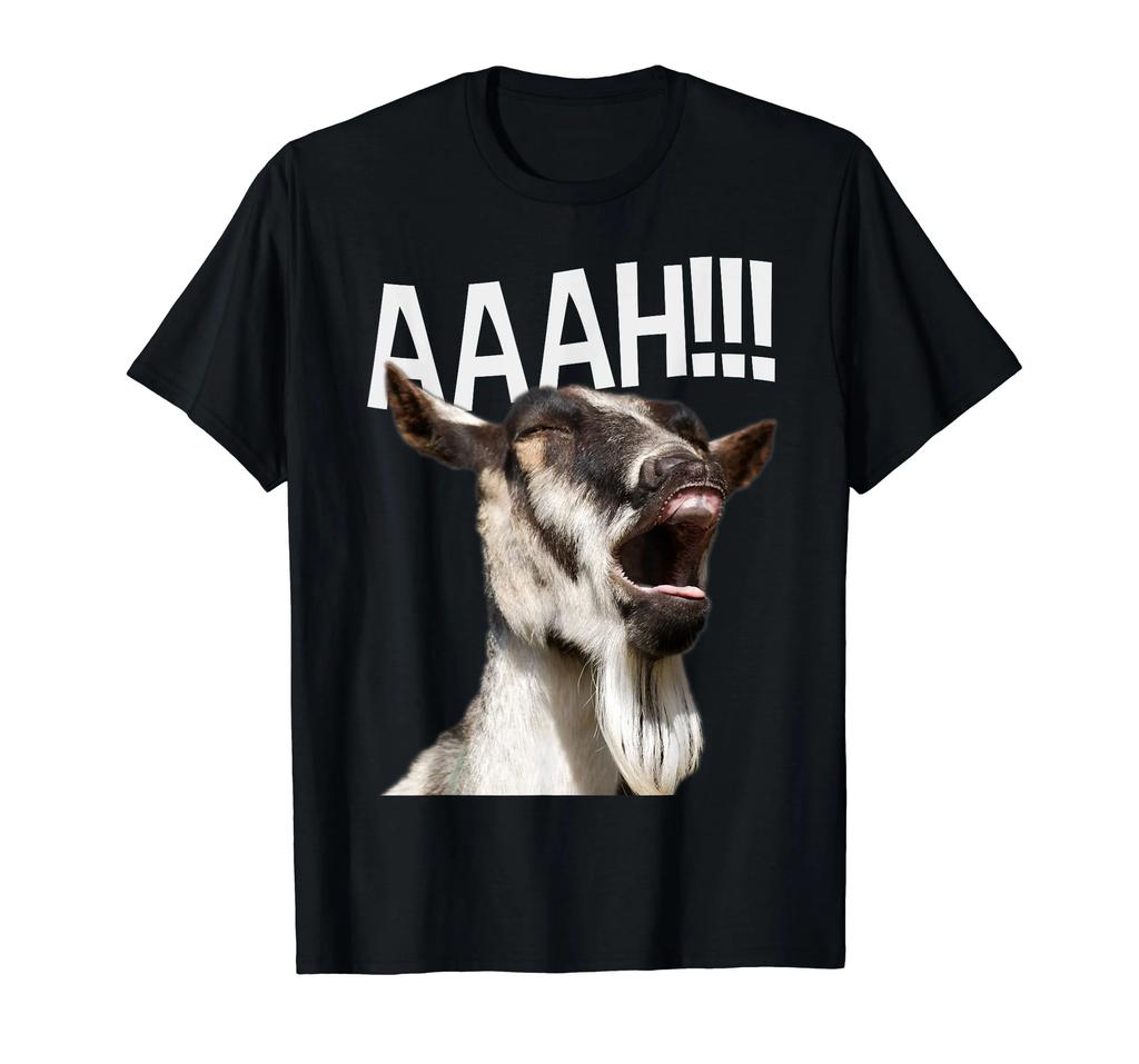 Screaming Goat Funny Animal Graphic TShirt Breathable Short Sleeve Crewneck Tee for Unisex
