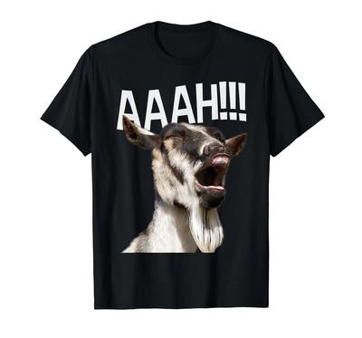 Screaming Goat Funny Animal Graphic TShirt Breathable Short Sleeve Crewneck Tee for Unisex