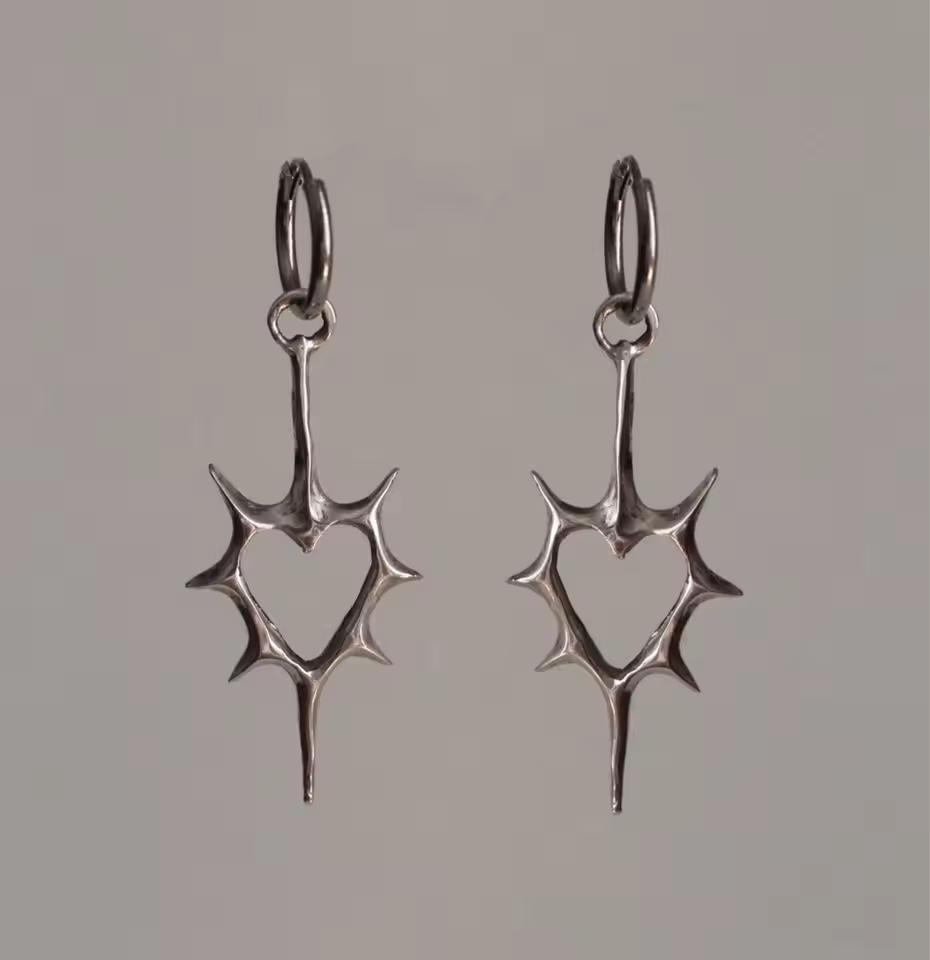 Korean Fashion Large Exaggerated Pentagram Irregular Pendant Earrings Hoop Earrings for Women Men Hip-hop Punk Party Jewelry