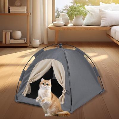 Portable Cat Tent Pop-Up Pet Tent Washable Waterproof Hideaway with Mat Breathable Mesh for Indoor Outdoor Cats Small Dogs