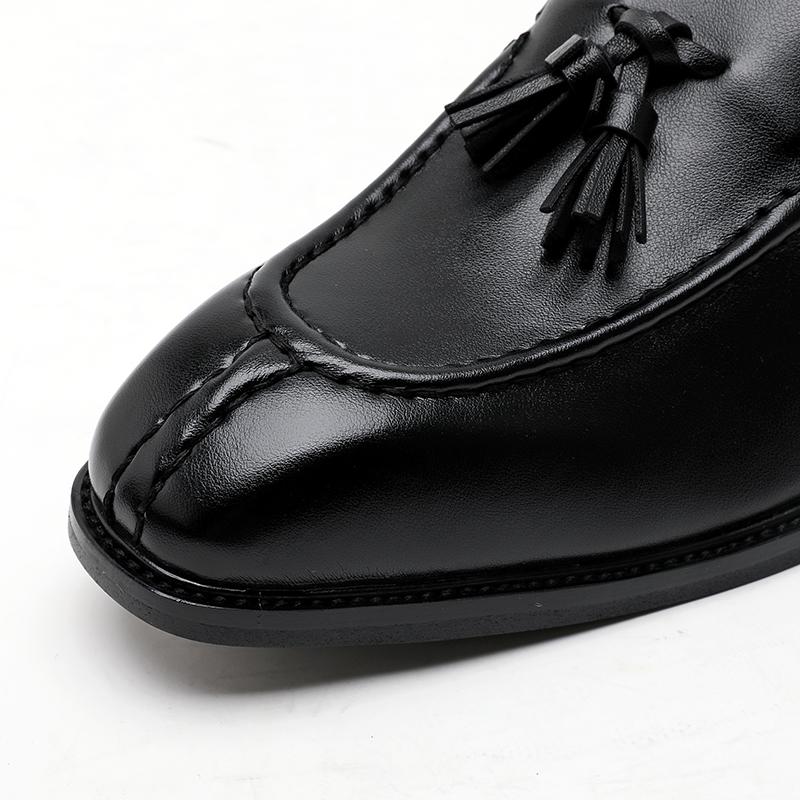 Hight Quality British Style Pointed Leather Shoes for Men's Black Brown Hombre Wedding Banquet Casual Dress Large Size Loafers