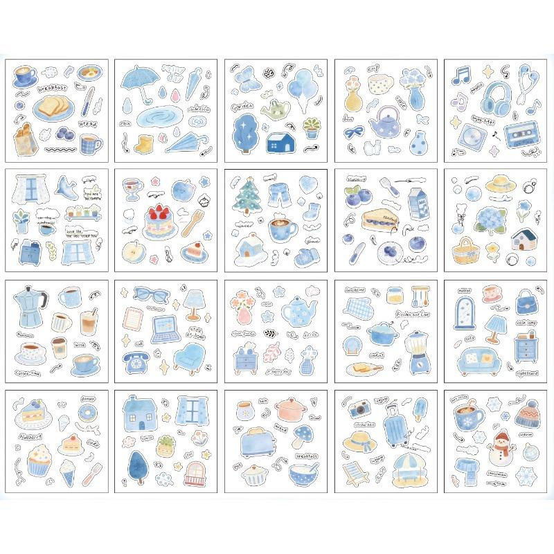 Cute Cat Stickers Adorable Kitten Scrapbook Decals for Journal Diary Planners Kawaii Laptop Water Bottle Decor Animal Sticker