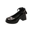 Fashion Bow Women High Heels Shoes Sexy Fashion Chunky Sandals Designer Lolita Marie Janes Loafers 2025 Summer New Party Pumps Zapatos