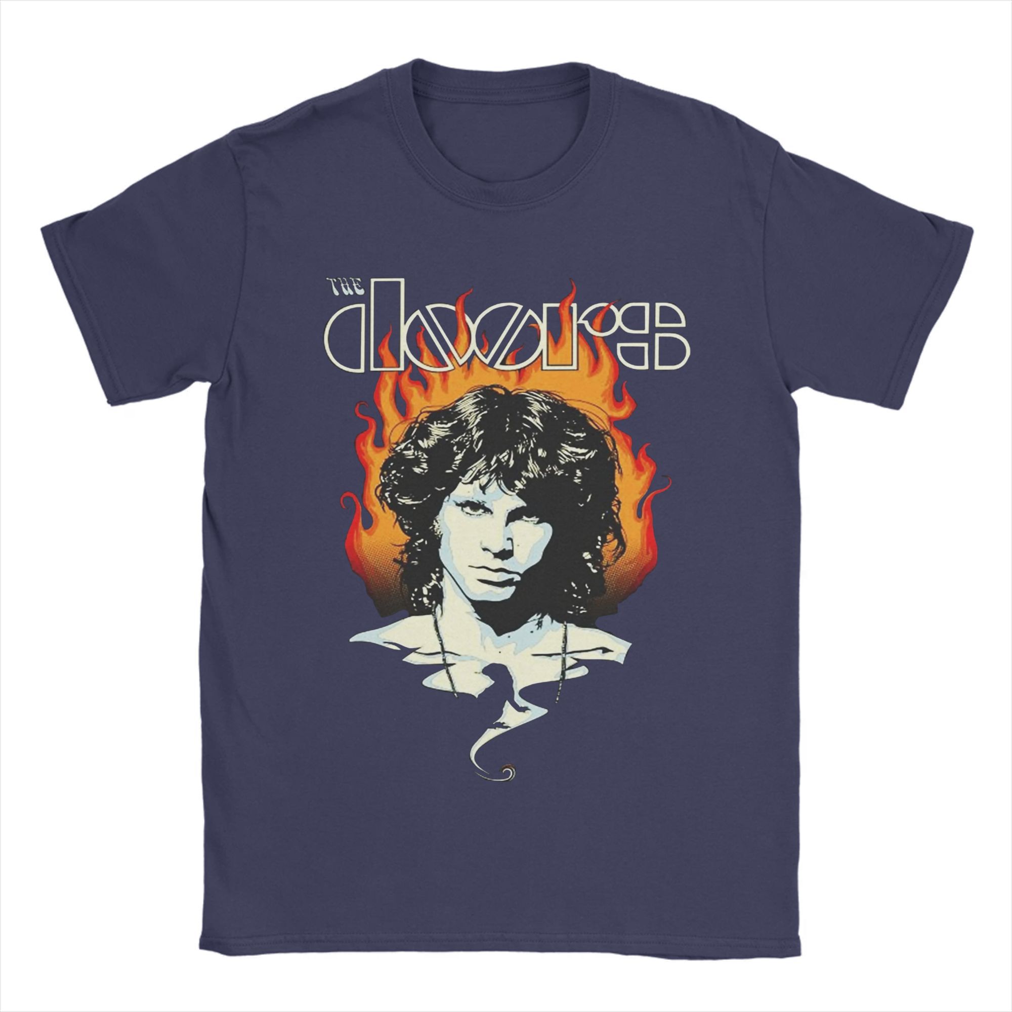 

Мужская футболка The Doors Винтажная музыка Винтажная хлопковая футболка Футболка с круглым вырезом и коротким рукавом Летние топы 4XL