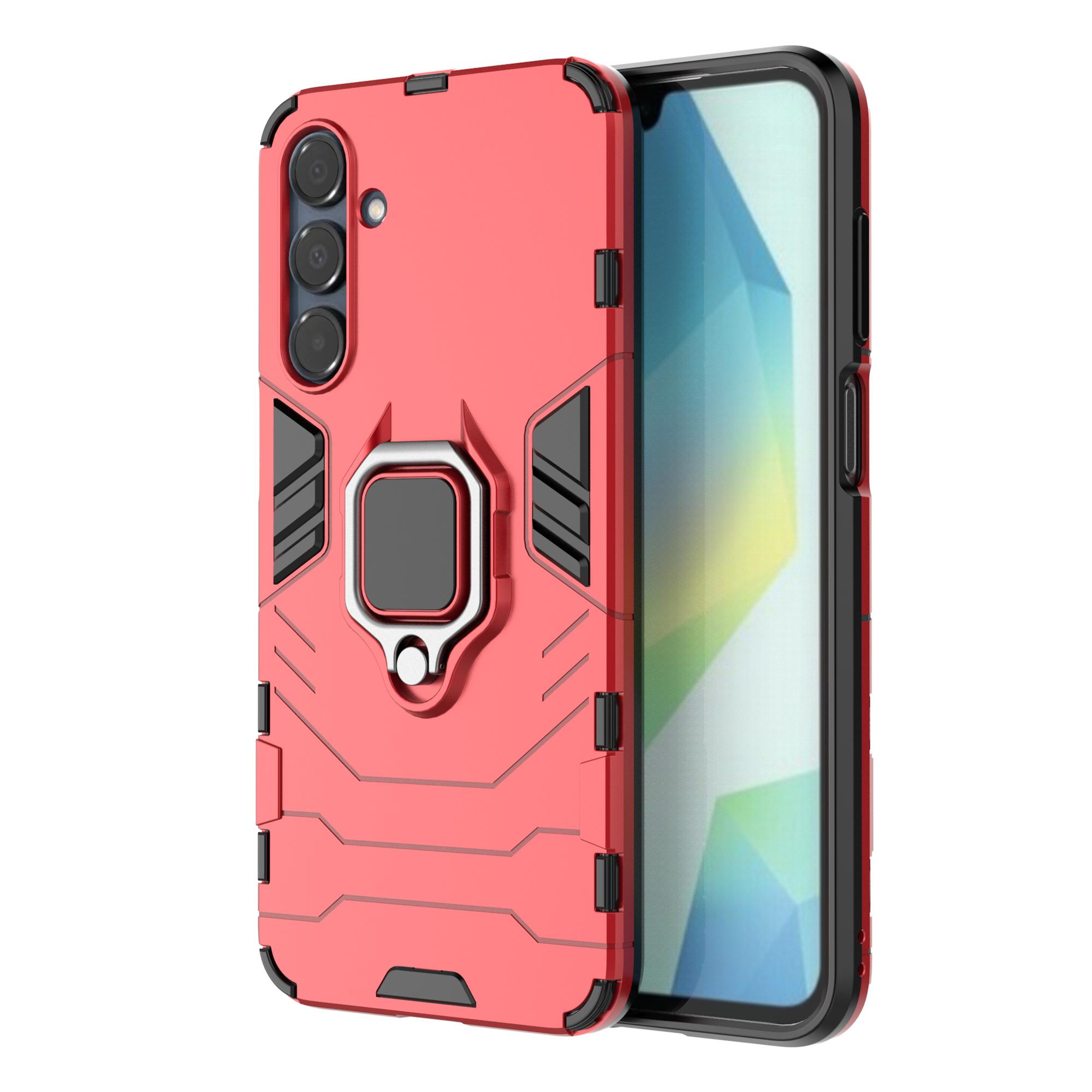 

For Samsung Galaxy A16 5G/4G Case PC+TPU Protective Phone Cover with Ring Kickstand Red