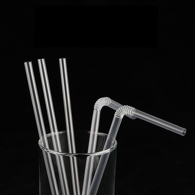 100Pcs/Bag Disposable Individually Packed Kitchenware Plastic Straws Party Supplies Water Cup