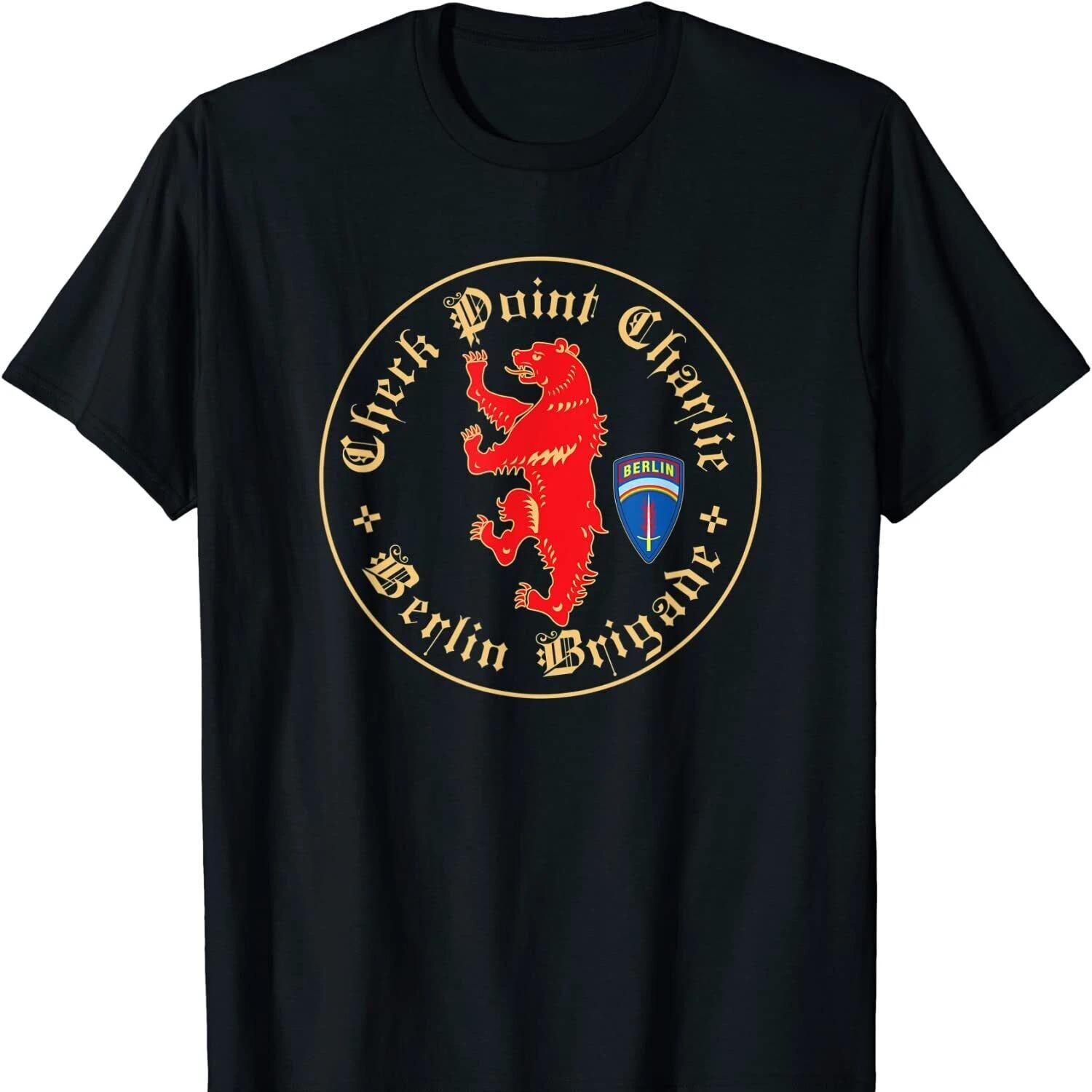 

Cold War Crossing Point Check Point Charlie Berlin Brigade T Shirt New 100% Cotton Short Sleeve O-Neck T-shirt Casual Mens To... S разноцветный