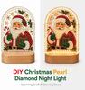 USB plug-in DIY Christmas pearl diamond painting night light snowman