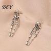 Retro Alloy Dark Style Earrings 2Pcs Skeleton for Women, Gothic Drop Earrings, Hypoallergenic Punk Personalized Gift Goth Lovers Skull Dangle