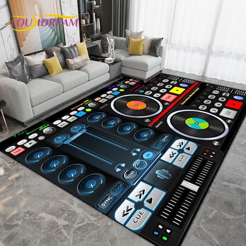 DJ Music Screen Pattern Area Rug,Carpet Rug for Living Room Bedroom Sofa,Kitchen Bathroom Hallway Runner Non-slip Floor Mat
