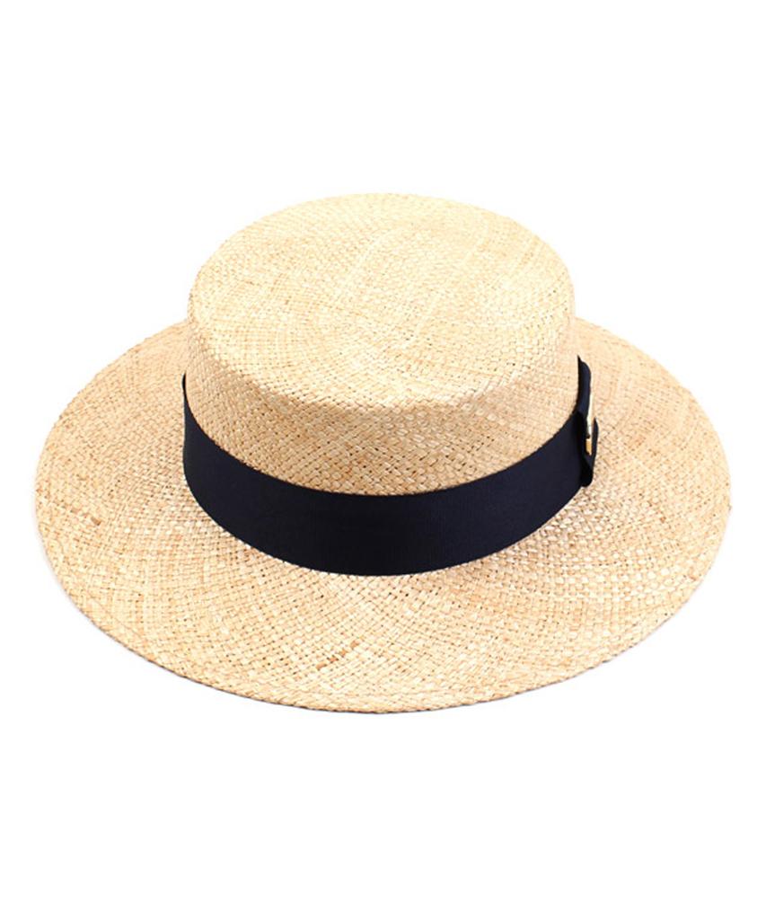 Yunibeosyeolkemiseuteuli Navy Line Bau Flat Fedora Panama Hat