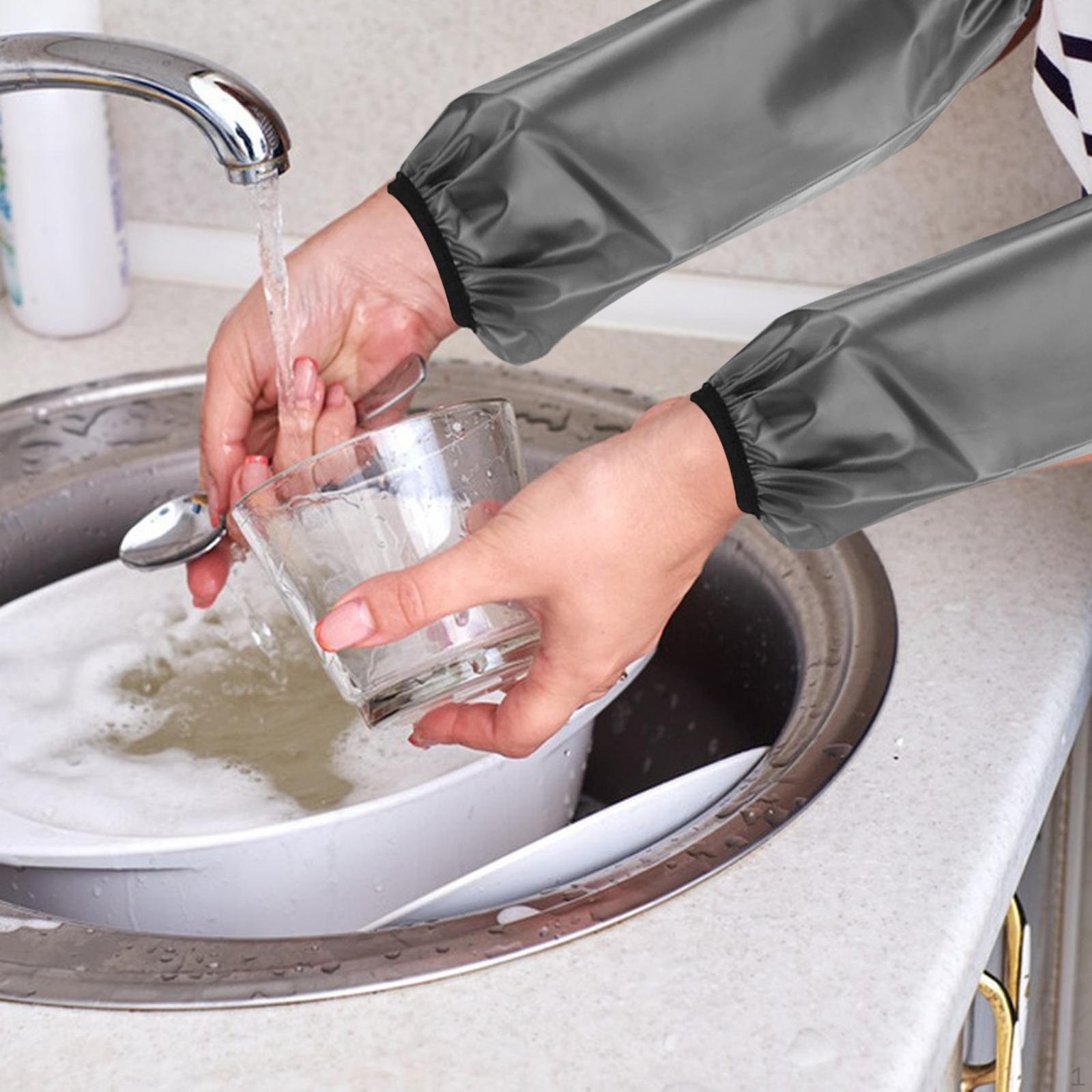 2 шт. Многоразовые водонепроницаемые нарукавники, Маслостойкие многоразовые защитные нарукавники на руки чёрный